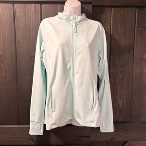 Bebe sport active wear Women's Light Blue zip-up Jacket large